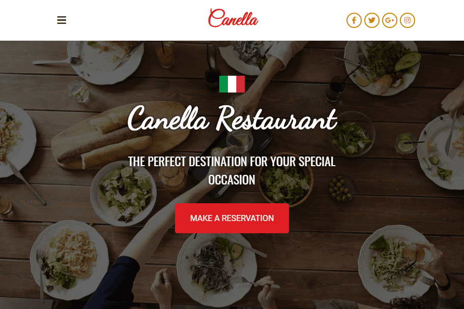 Canella Restaurant Website
